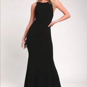 Floor-length Black Wedding Guest Dress